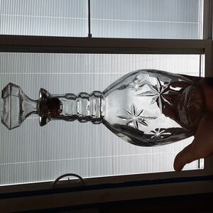 Vintage MCM glass Atomic Sunburst liquor bottle decanter